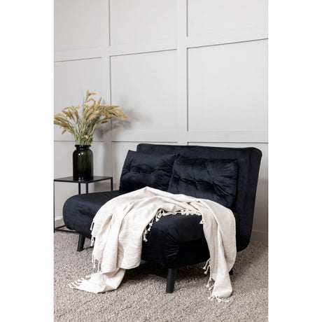Vicky Doppel Klappbett - Schwarz / Schwarzer Samt - ZEN ZONE Furniture