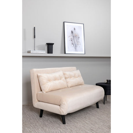 Vicky Doppel Klappbett - Schwarz / Beige Samt - ZEN ZONE Furniture