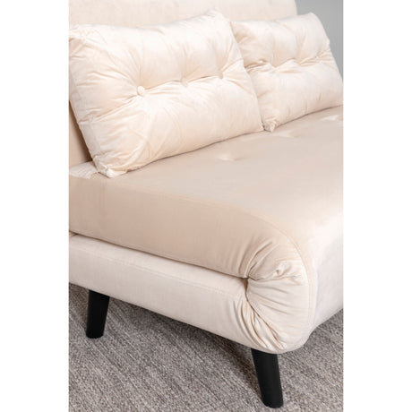 Vicky Doppel Klappbett - Schwarz / Beige Samt - ZEN ZONE Furniture