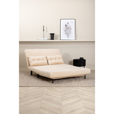 Vicky Doppel Klappbett - Schwarz / Beige Samt - ZEN ZONE Furniture