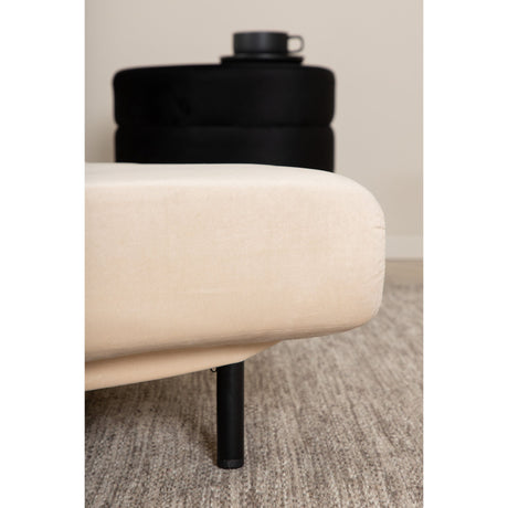Vicky Doppel Klappbett - Schwarz / Beige Samt - ZEN ZONE Furniture