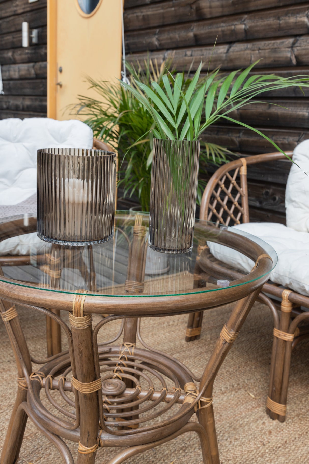Wera Lounge Set Rattan / Offwhite Kissen