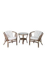 Wera Café Garnitur Rattan / Offwhite Kissen - ZEN ZONE Furniture