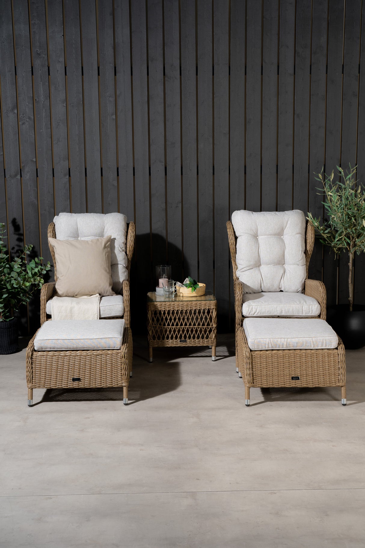 Washington Klappbares Lounge-Set Natur