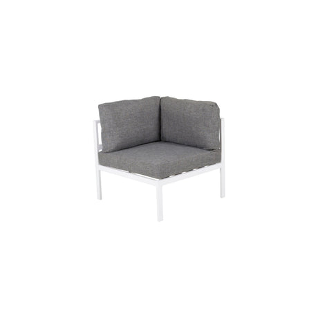 Copacabana Eckteil - Weißes Alu / Graues Kissen - ZEN ZONE Furniture