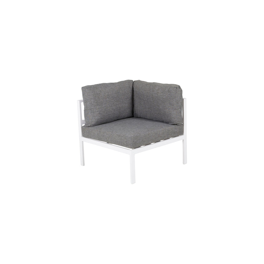 Copacabana Eckteil - Weißes Alu / Graues Kissen - ZEN ZONE Furniture