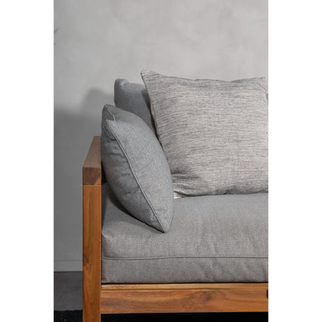 Marion 2-Sitzer Doppelsofabank - Grauer Stoff / Akazie - ZEN ZONE Furniture
