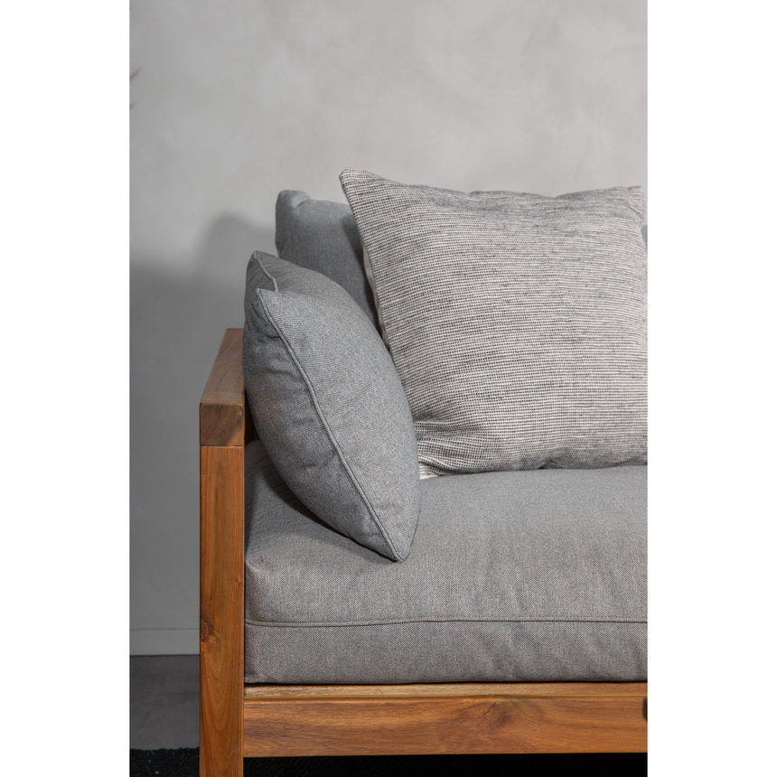 Marion 2-Sitzer Doppelsofabank - Grauer Stoff / Akazie - ZEN ZONE Furniture