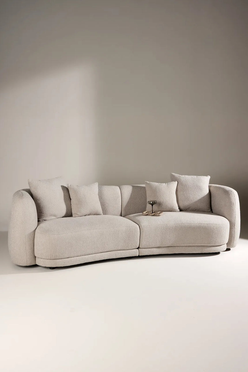 3-Sitzer Sofa Cielo in beige boucle, 268x96x76 cm von Venture Home – Bild 13