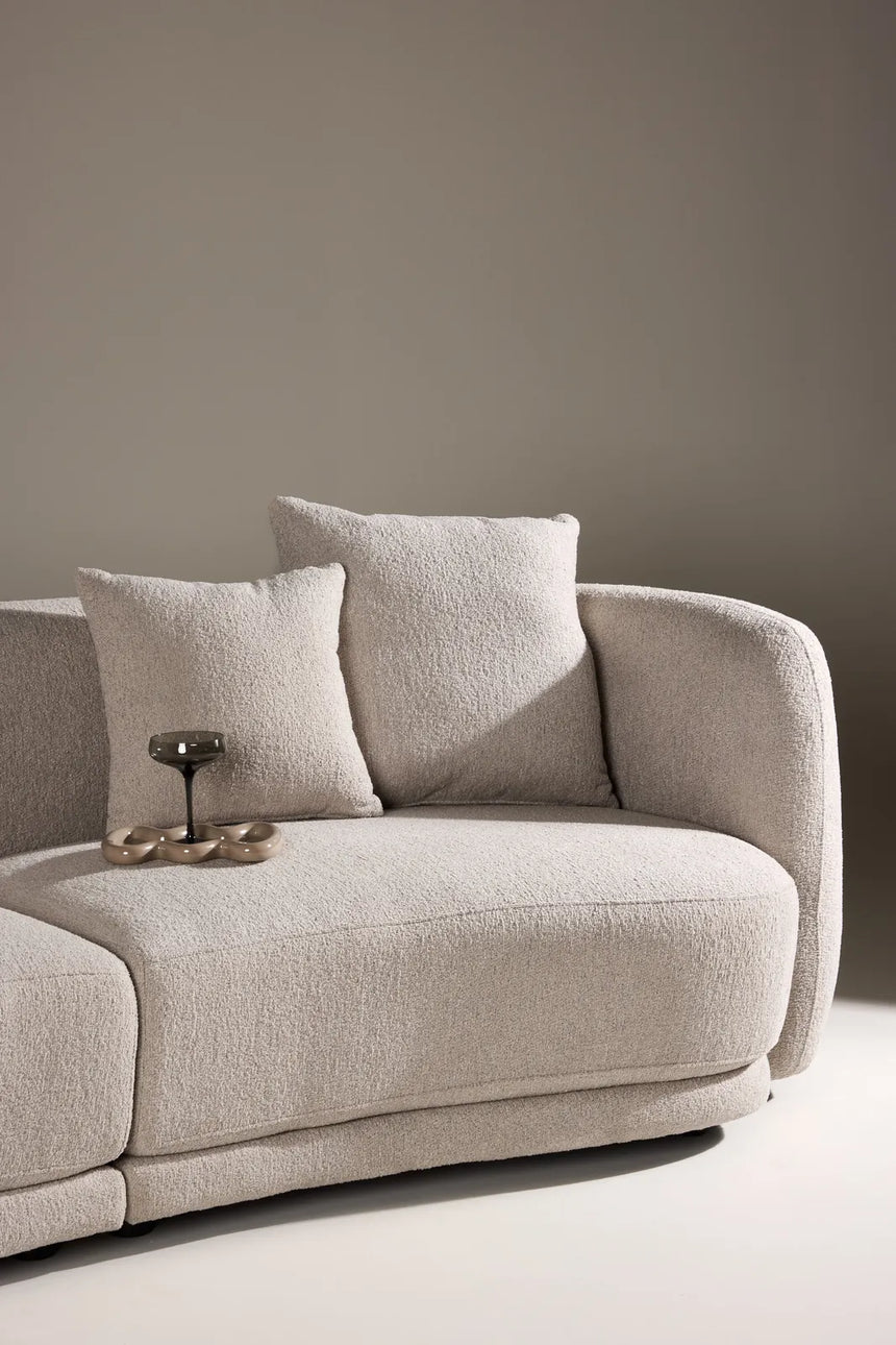 3-Sitzer Sofa Cielo in beige boucle, 268x96x76 cm von Venture Home – Bild 14