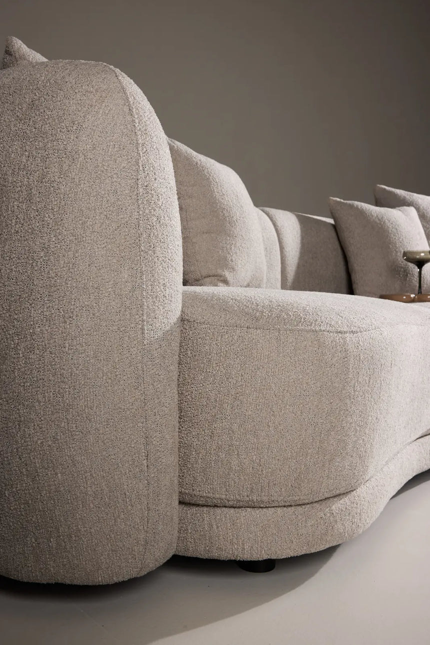 3-Sitzer Sofa Cielo in beige boucle, 268x96x76 cm von Venture Home – Bild 19