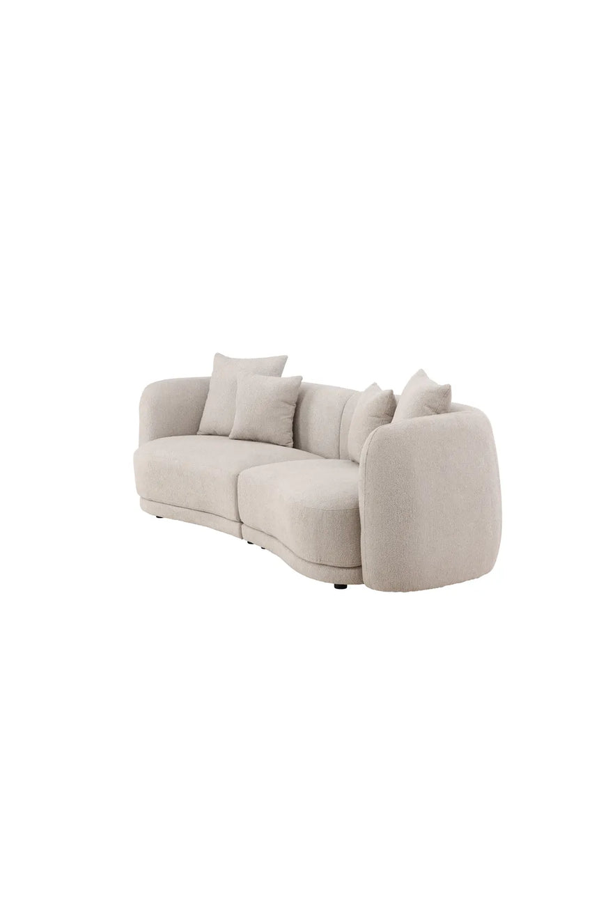 3-Sitzer Sofa Cielo in beige boucle, 268x96x76 cm von Venture Home – Bild 3