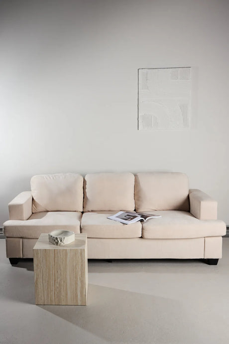 3-Sitzer Sofa Sani aus Chenille in greige, 90x214x86 cm von Venture Home – Bild 13