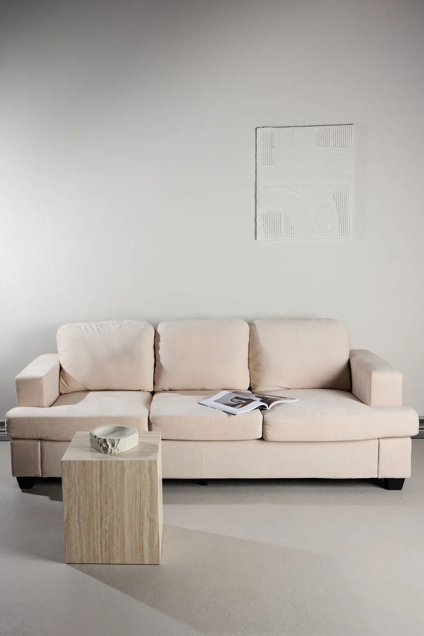3-Sitzer Sofa Sani aus Chenille in greige, 90x214x86 cm von Venture Home – Bild 13