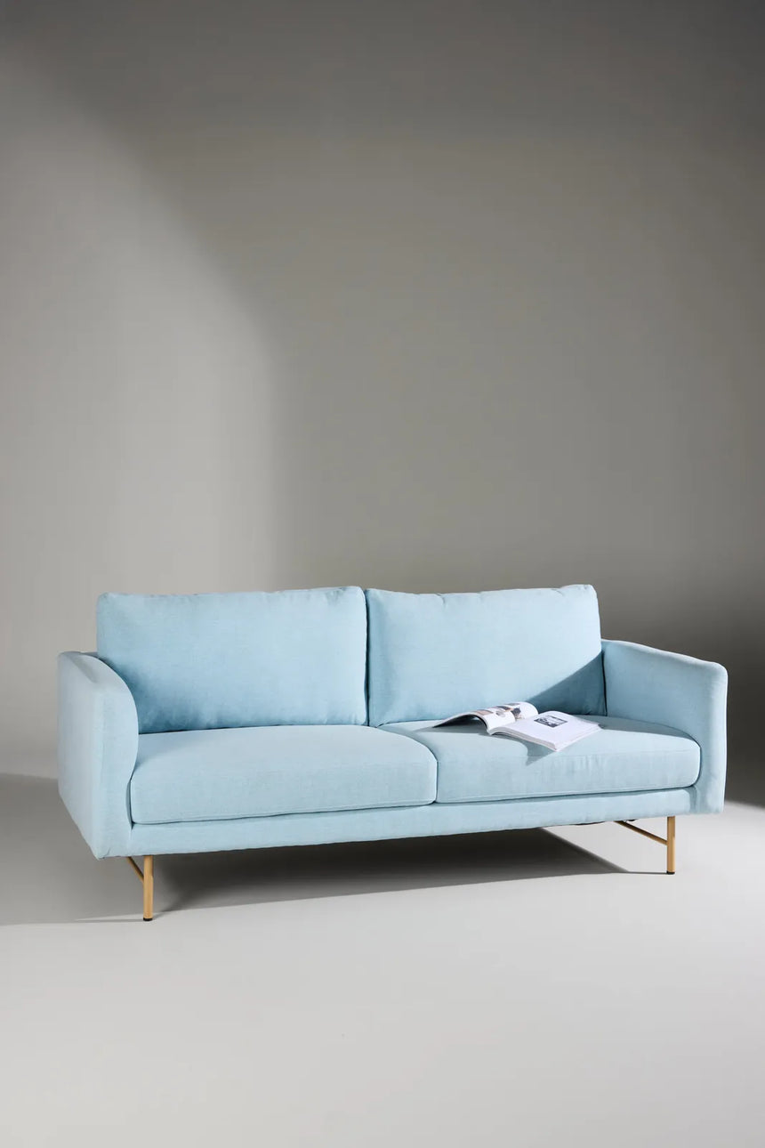 3-Sitzer Sofa in babyblau von Venture Home – Bild 13