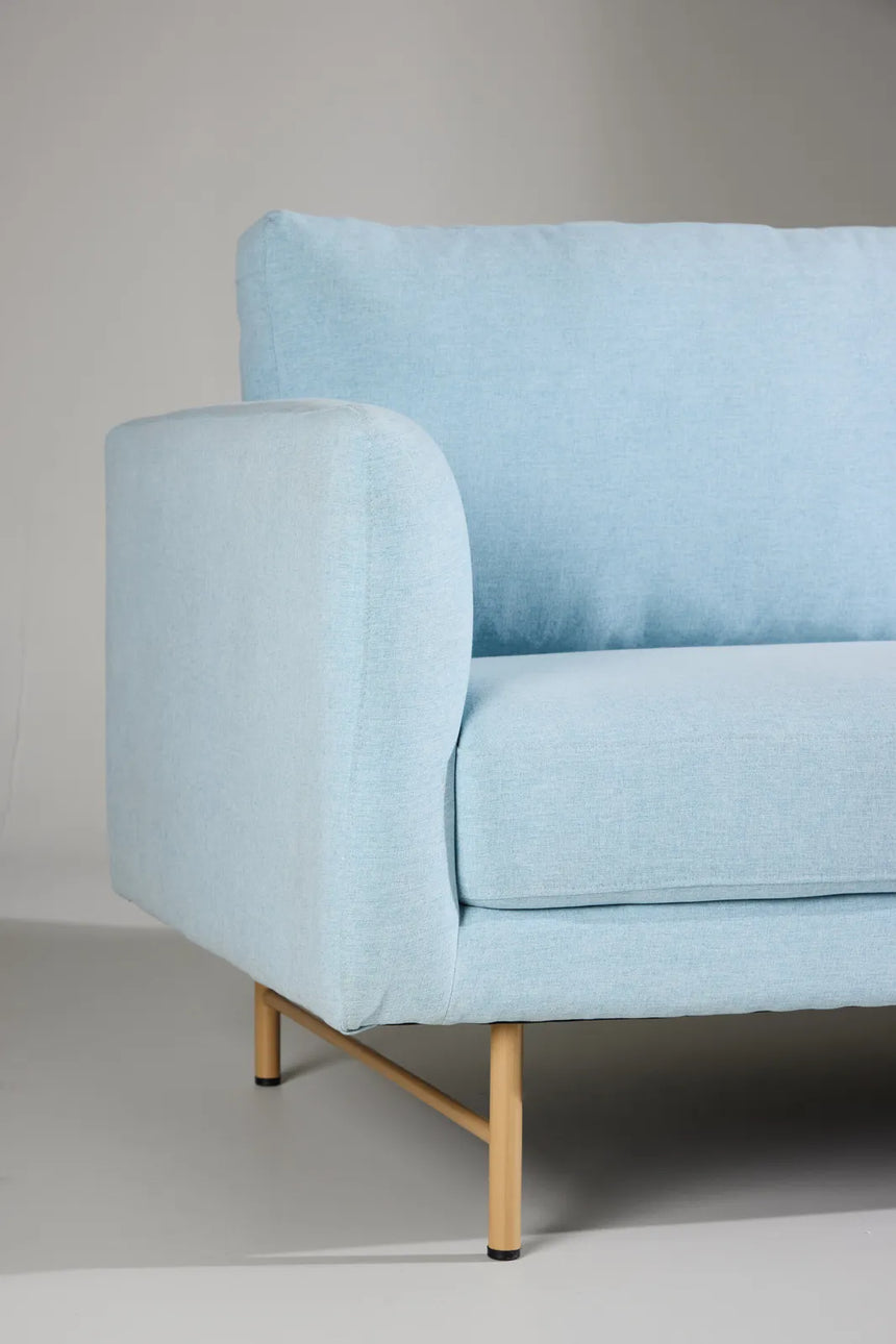 3-Sitzer Sofa in babyblau von Venture Home – Bild 14