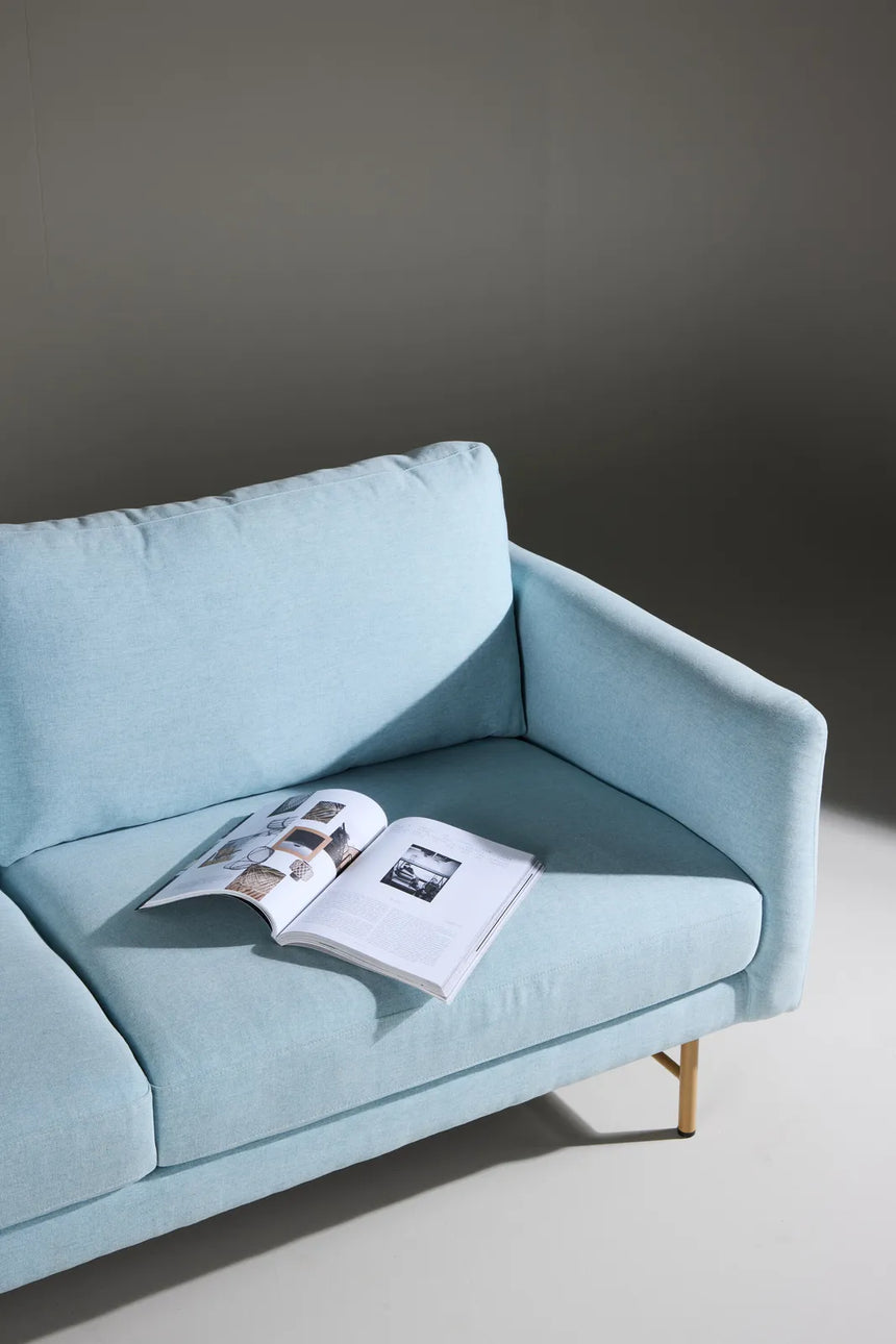 3-Sitzer Sofa in babyblau von Venture Home – Bild 16