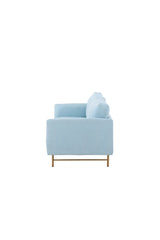 3-Sitzer Sofa in babyblau von Venture Home – Bild 4