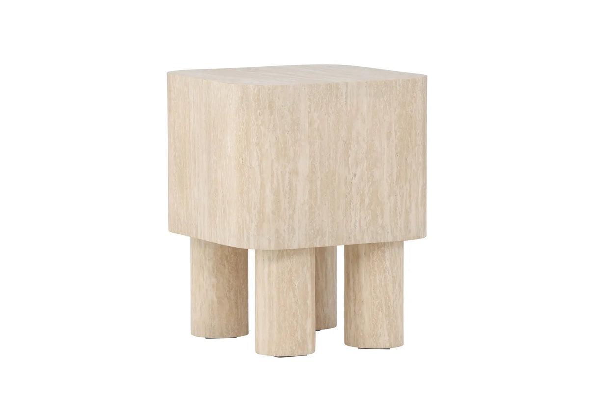 Beistelltisch Klirou mit beigem Travertinlook, 40x40x50 cm von Venture Home – Bild 19