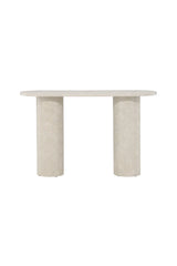 Beistelltisch Narvik mit beigem Marmorlook, 40x130x80 cm von Venture Home – Bild 1