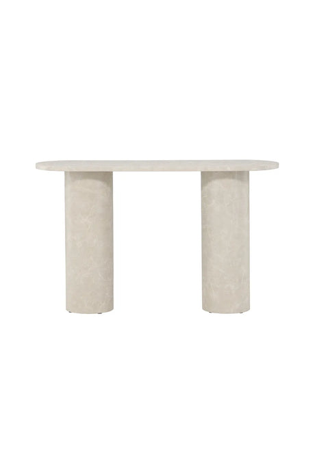 Beistelltisch Narvik mit beigem Marmorlook, 40x130x80 cm von Venture Home – Bild 1