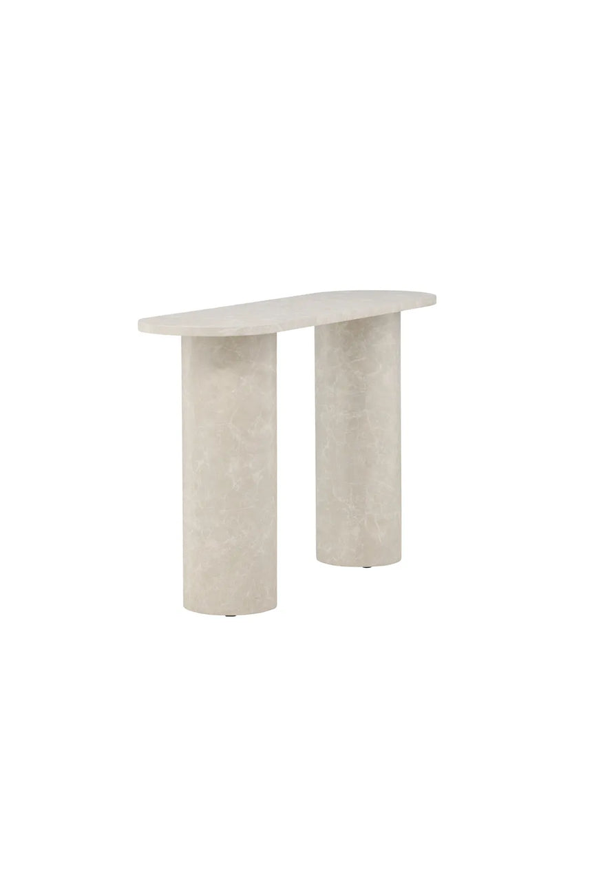 Beistelltisch Narvik mit beigem Marmorlook, 40x130x80 cm von Venture Home – Bild 2