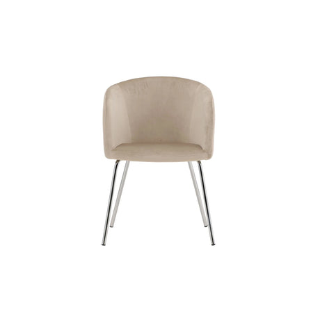 Berit Esszimmerstuhl - Beine aus Silberchrom / Beige Samt von Venture Home – Produktbild 1