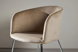 Berit Esszimmerstuhl - Beine aus Silberchrom / Beige Samt von Venture Home – Produktbild 4