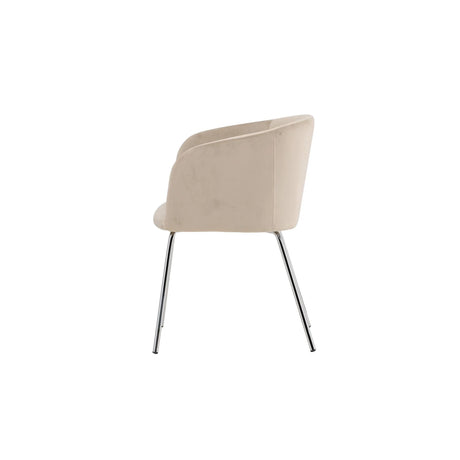 Berit Esszimmerstuhl - Beine aus Silberchrom / Beige Samt von Venture Home – Produktbild 8