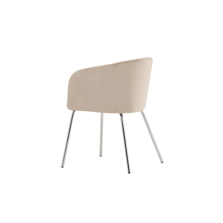 Berit Esszimmerstuhl - Beine aus Silberchrom / Beige Samt von Venture Home – Produktbild 9
