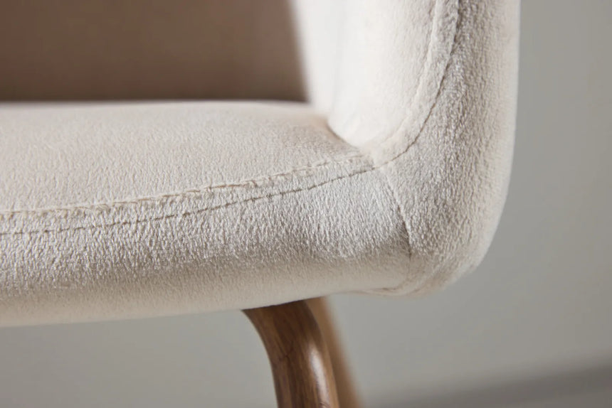 Berit Esszimmerstuhl - Walnuss Stahlbeine / Creme Samt von Venture Home – Produktbild 5