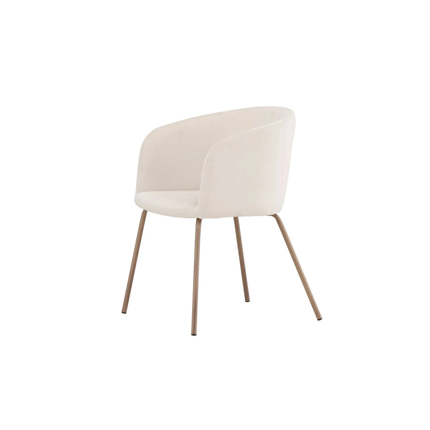 Berit Esszimmerstuhl - Walnuss Stahlbeine / Creme Samt von Venture Home – Produktbild 7