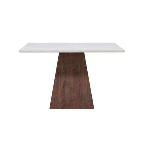 Cael Quadratischer Esstisch 120x120x75 cm - MDF 3D Papier Mocca / Steineoptik von Venture Home – Produktbild 1