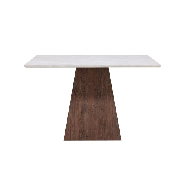 Cael Quadratischer Esstisch 120x120x75 cm - MDF 3D Papier Mocca / Steineoptik von Venture Home – Produktbild 1