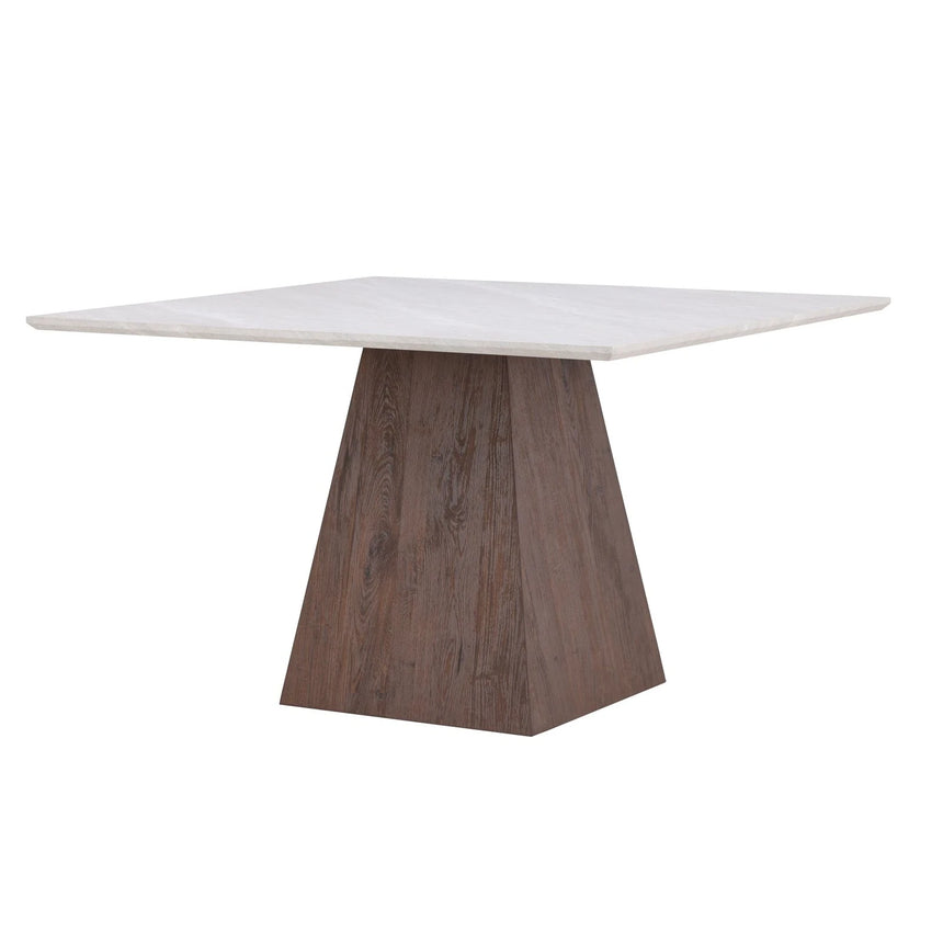 Cael Quadratischer Esstisch 120x120x75 cm - MDF 3D Papier Mocca / Steineoptik von Venture Home – Produktbild 7