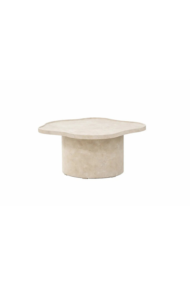 Couchtisch Ilse mit beigem Marmorlook ø90 von Venture Home – Bild 1