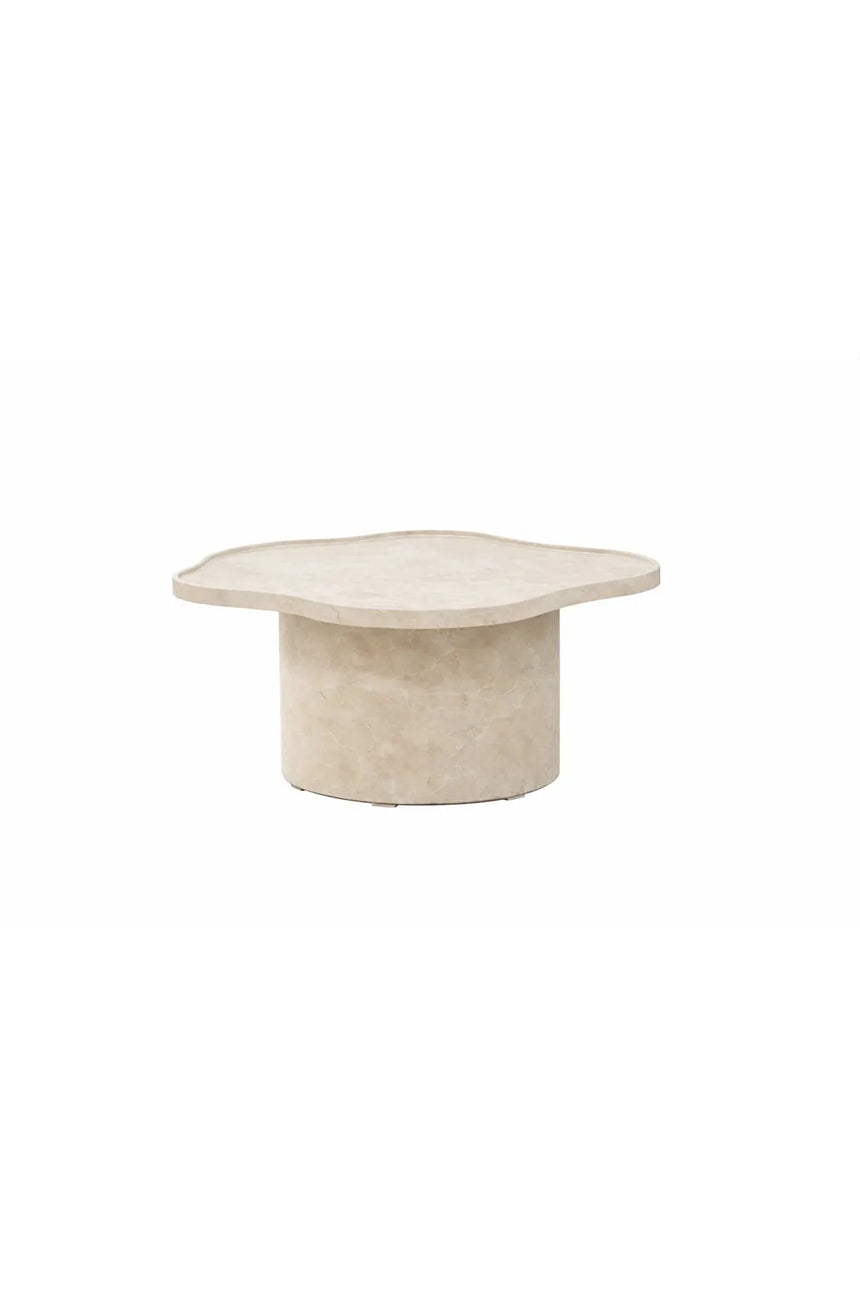 Couchtisch Ilse mit beigem Marmorlook ø90 von Venture Home – Bild 1