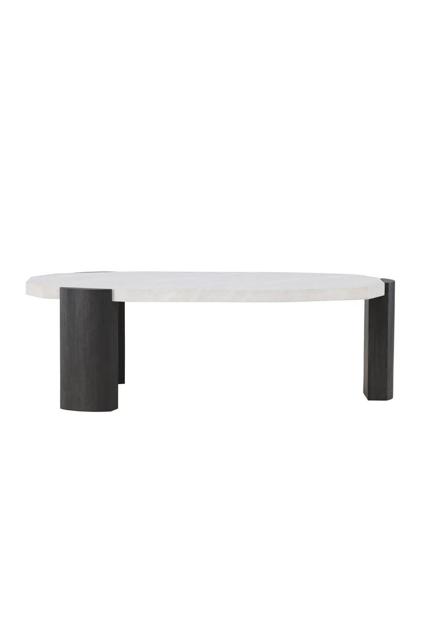 Couchtisch Kres mit beigem Steinlook, 71x125x40 cm von Venture Home – Bild 1