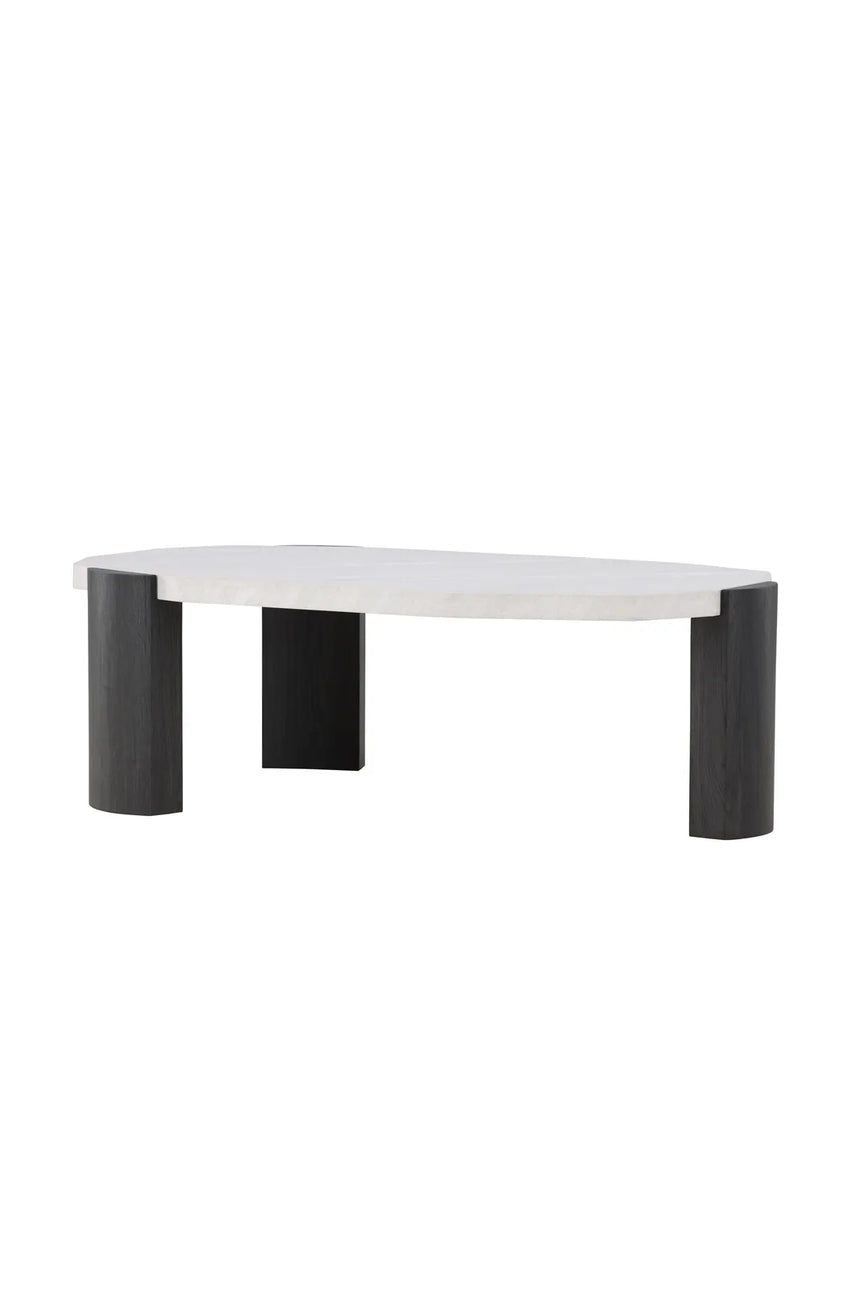 Couchtisch Kres mit beigem Steinlook, 71x125x40 cm von Venture Home – Bild 2