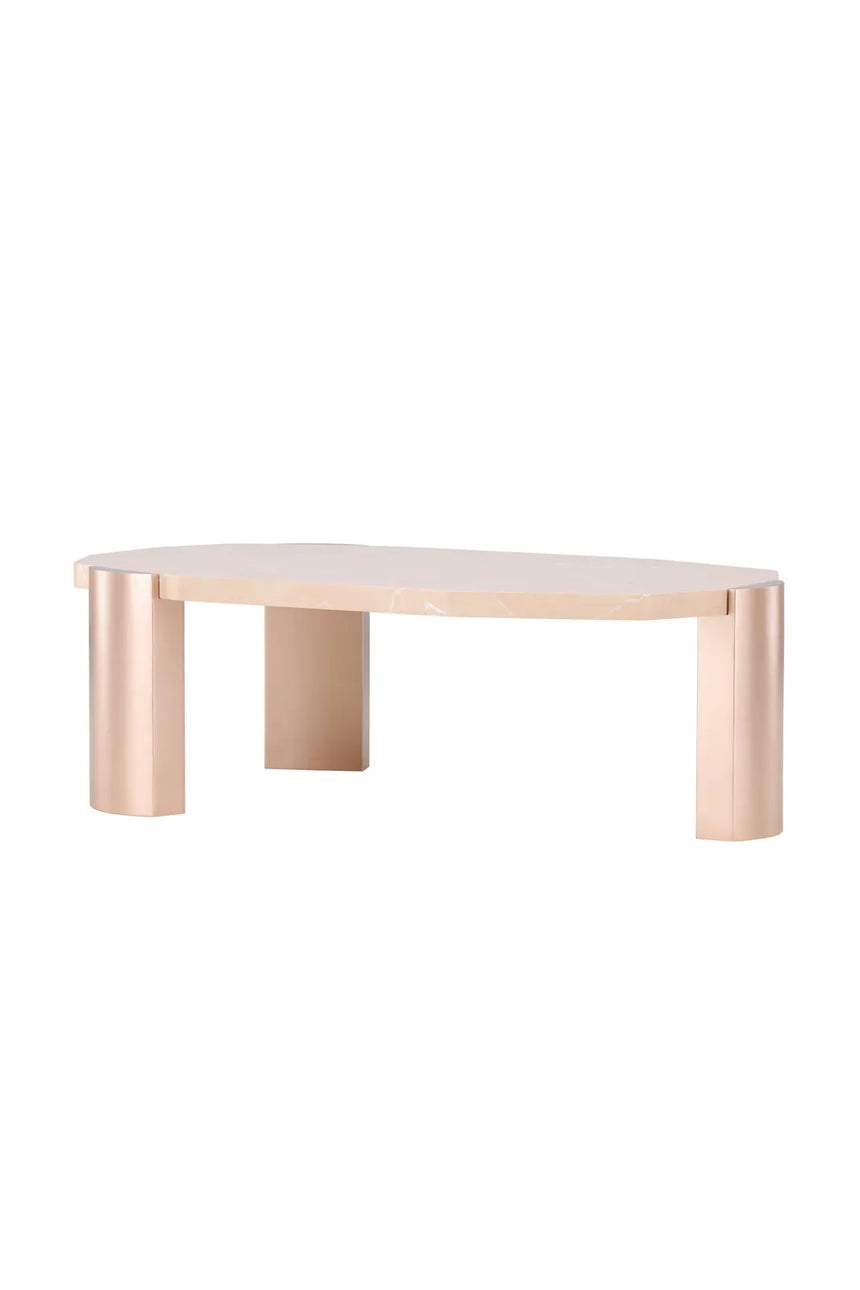 Couchtisch Kres mit rosafarbenen Marmorlook, 71x125x40 cm von Venture Home – Bild 2