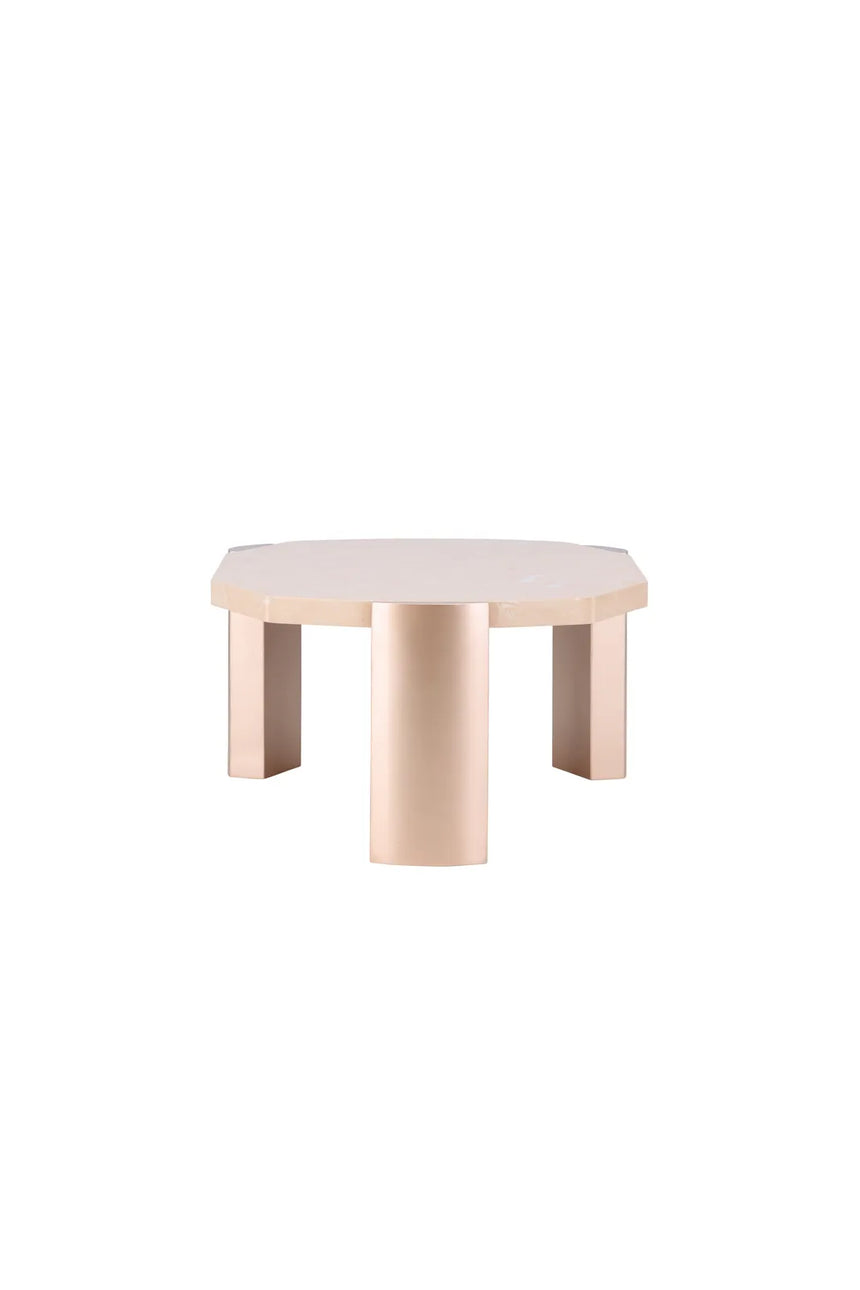 Couchtisch Kres mit rosafarbenen Marmorlook, 71x125x40 cm von Venture Home – Bild 4