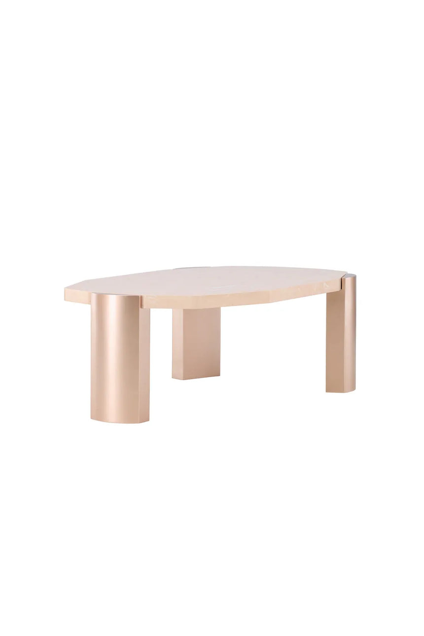 Couchtisch Kres mit rosafarbenen Marmorlook, 71x125x40 cm von Venture Home – Bild 5