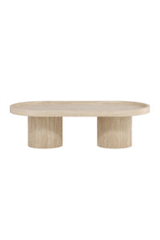 Couchtisch Krille mit beigem Travertinlook, 60x120x35 cm von Venture Home – Bild 1