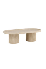 Couchtisch Krille mit beigem Travertinlook, 60x120x35 cm von Venture Home – Bild 6