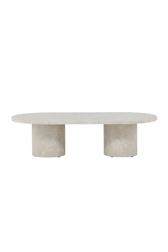 Couchtisch Narvik mit beigem Marmorlook, 60x120x33 cm von Venture Home – Bild 1