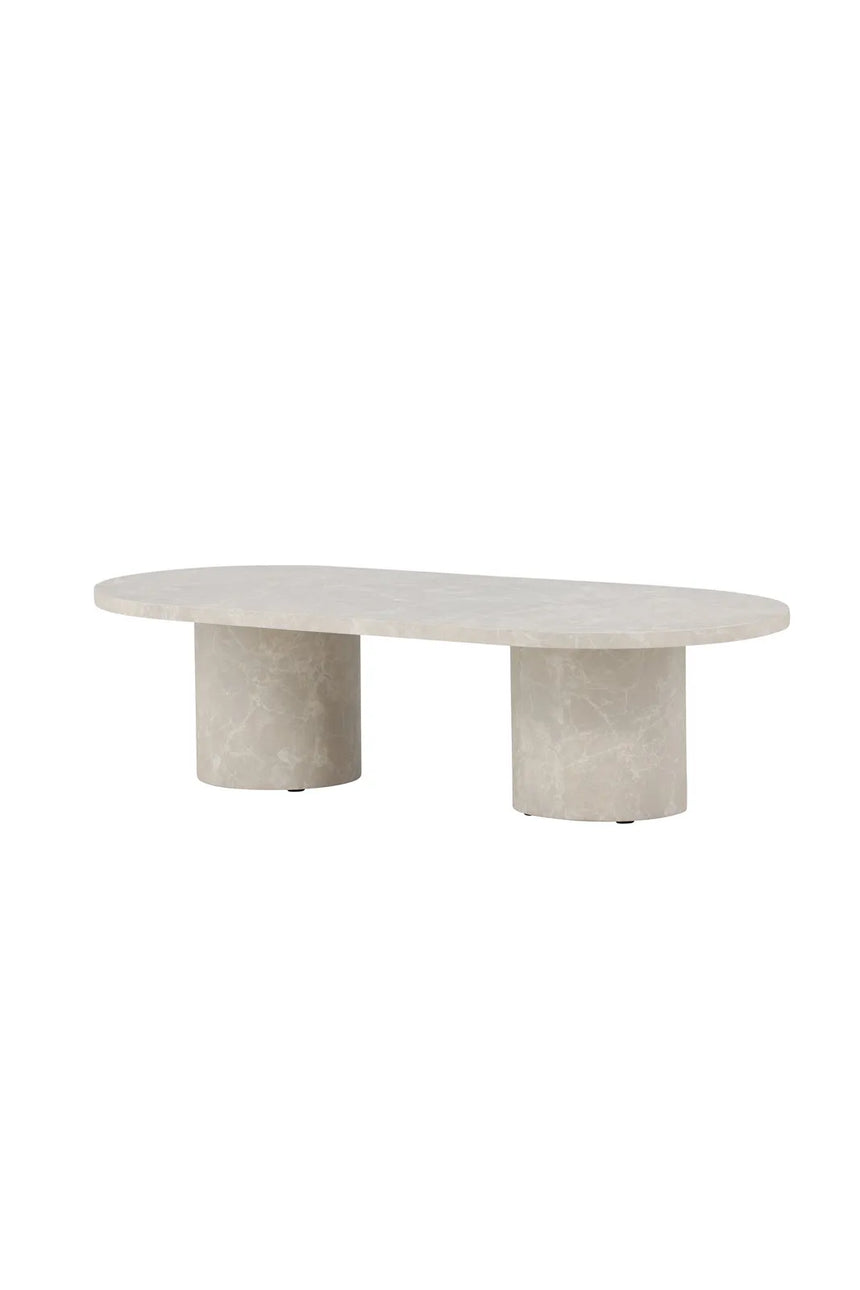 Couchtisch Narvik mit beigem Marmorlook, 60x120x33 cm von Venture Home – Bild 2