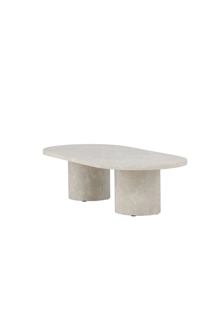 Couchtisch Narvik mit beigem Marmorlook, 60x120x33 cm von Venture Home – Bild 3