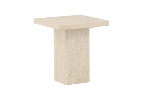 Couchtisch Qvart mit beigem Travertinlook, 50x50x56 cm von Venture Home – Bild 19
