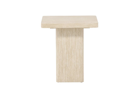 Couchtisch Qvart mit beigem Travertinlook, 50x50x56 cm von Venture Home – Bild 20
