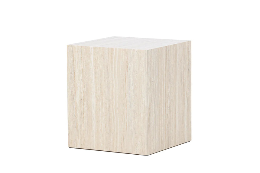 Couchtisch York mit beigem Travertinlook, 40x40x45 cm von Venture Home – Bild 18